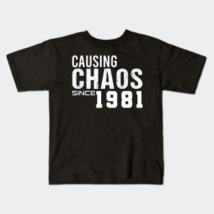 1981 50 Year Old Birthday 50th Causing Chaos Since 1981 Kids T-Shirt